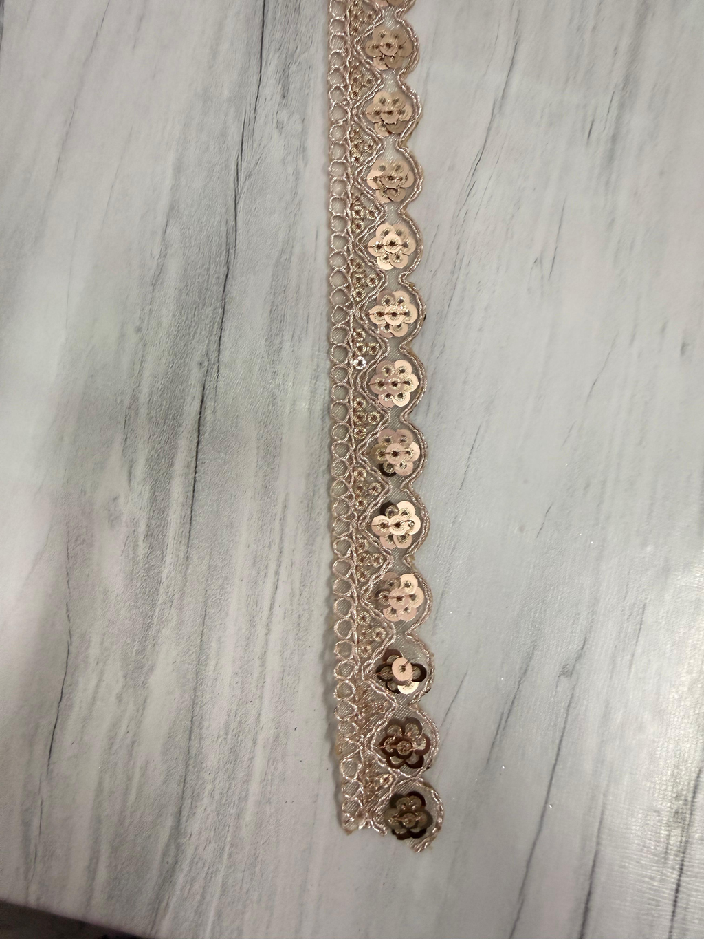 Golden Floral Sequin Lace Border for Saree, Blouse & Dupatta | Designer 1.5 Inch Embroidery Lace Trim 9 meter